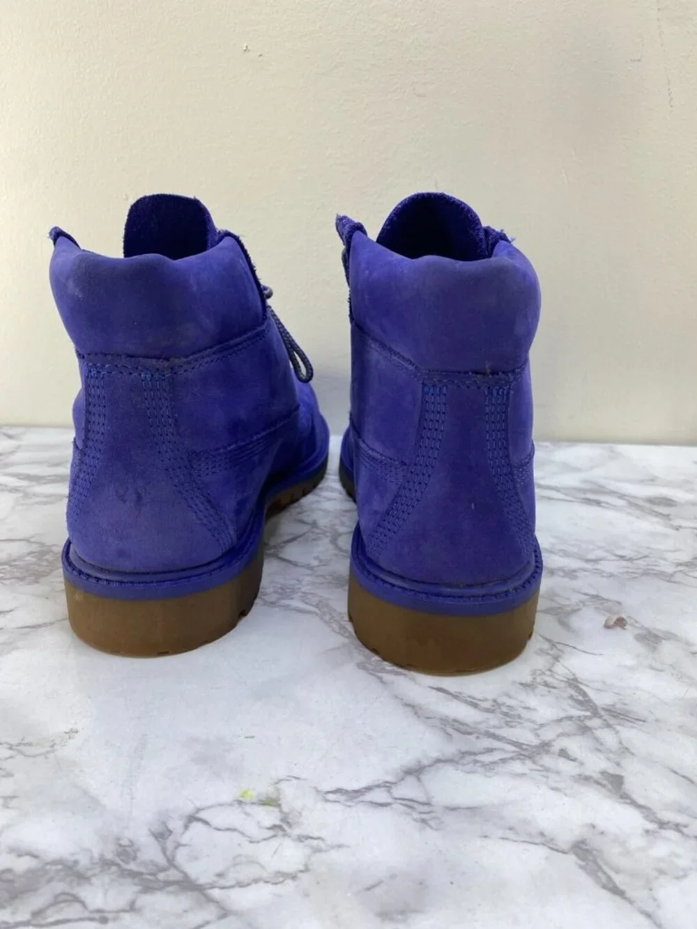 Timberland Boy's Kids Blue Suede Leather Lace Up Boots SZ 2